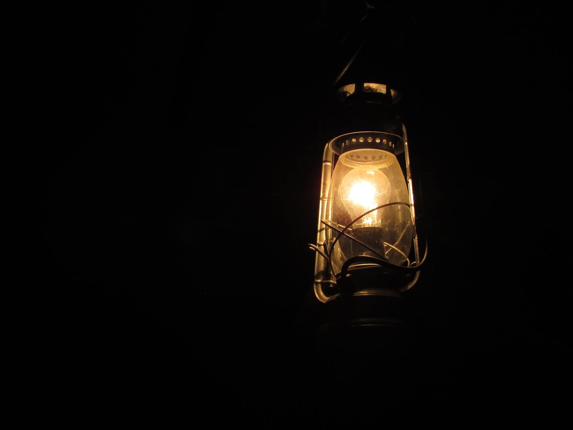 A lamp in the dark
