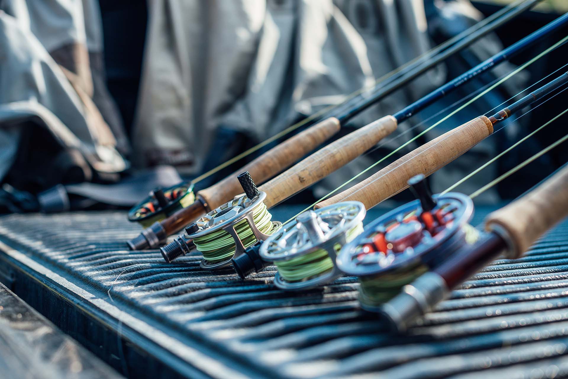 Fly Fishing Rods with reels on Truck
