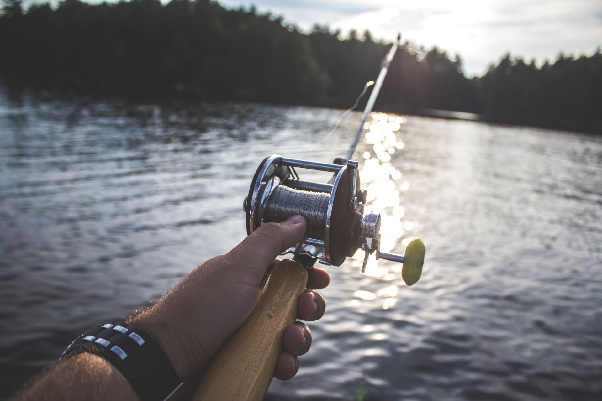 A person fishing 