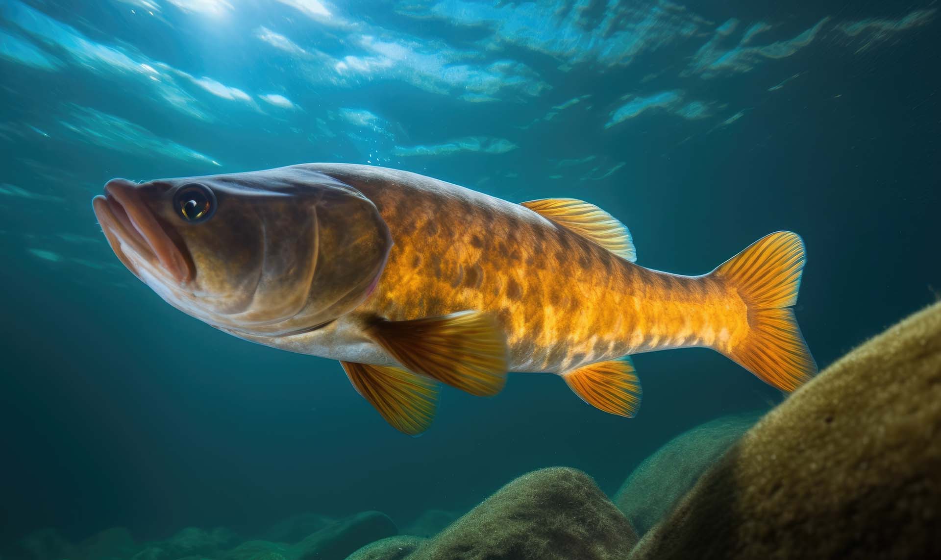 Haddock swimming in the sea