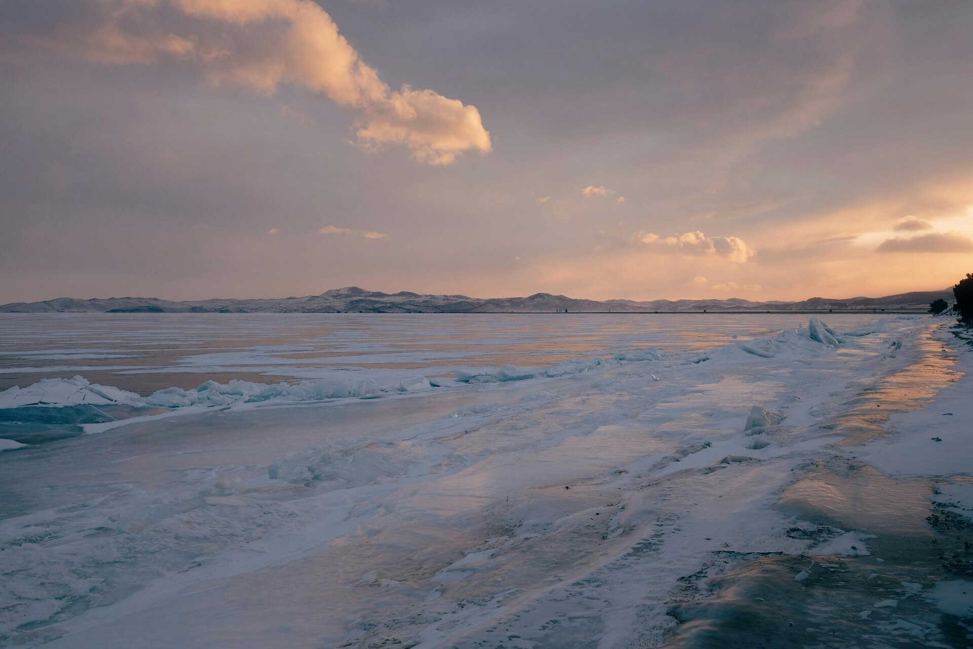 A frozen lake