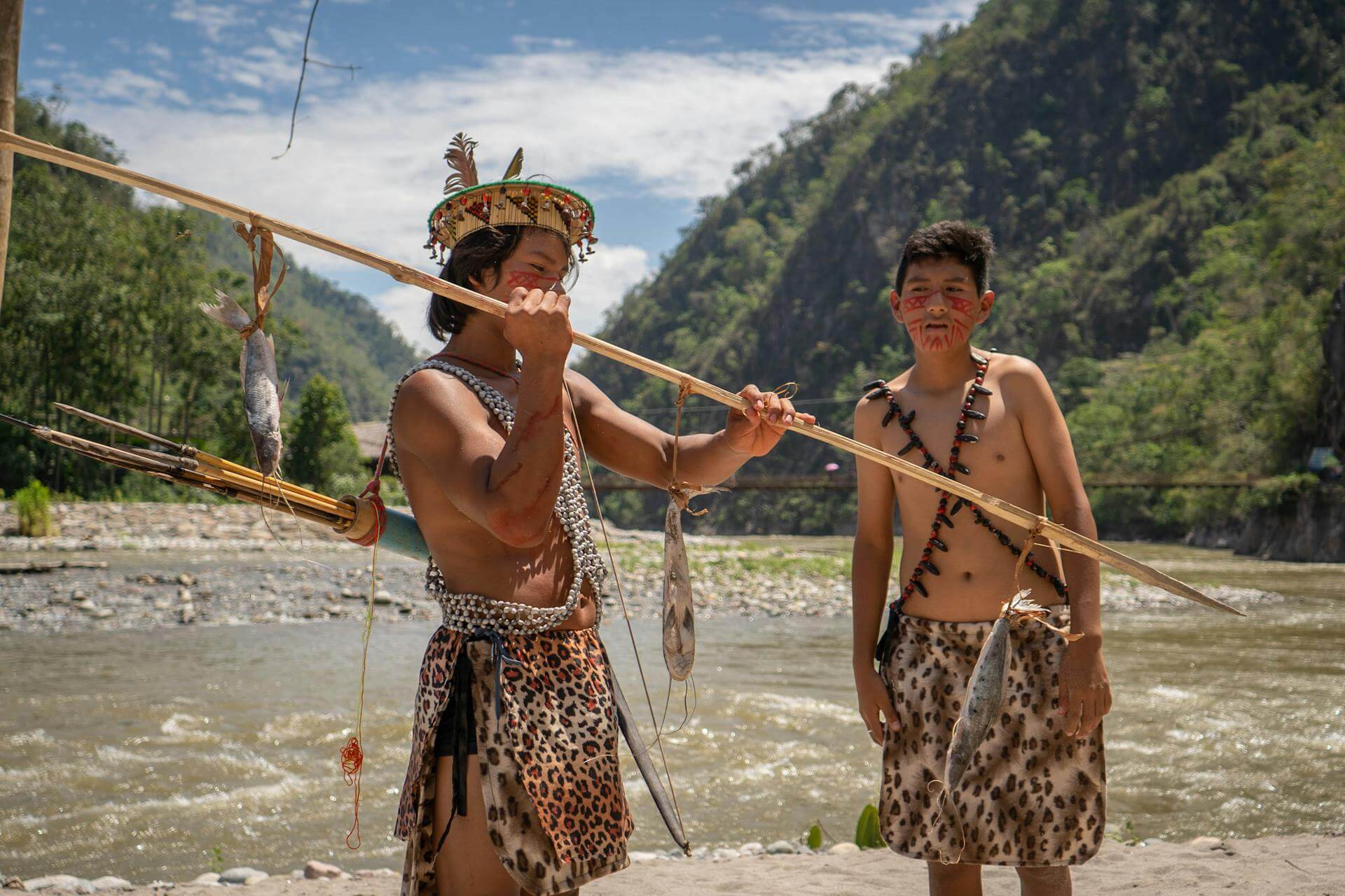 Young men in traditional ethnic wear